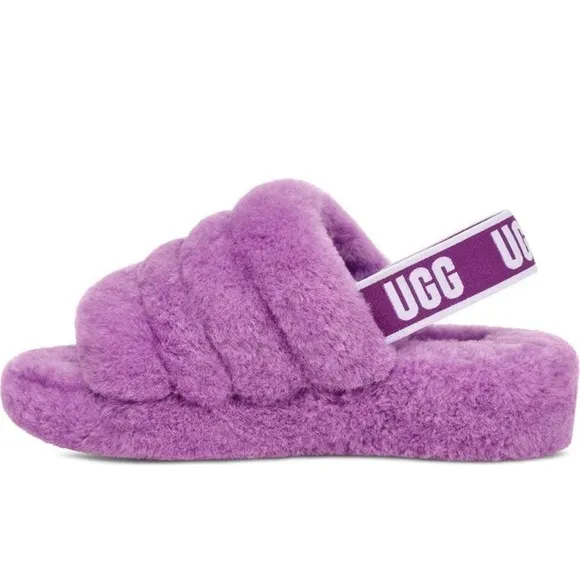 🆕Ugg Fluff Yeah Faux Fur Slingback Sandal Slides::PURPLE SKY::Last Pair::