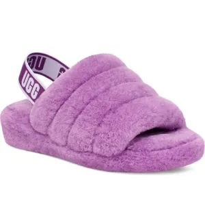 🆕Ugg Fluff Yeah Faux Fur Slingback Sandal Slides::PURPLE SKY::Last Pair::
