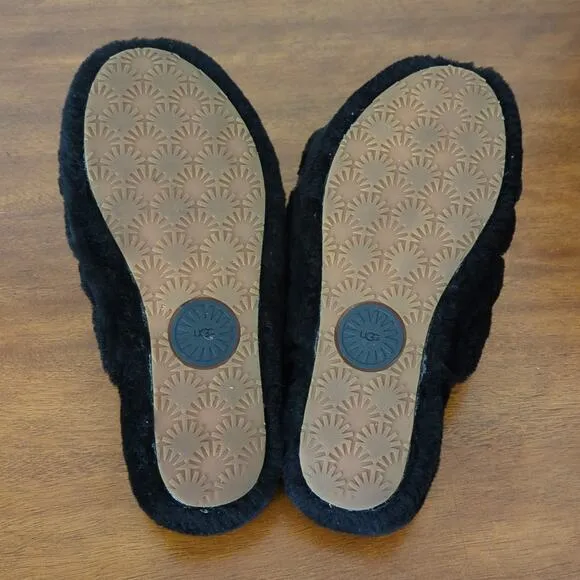 UGG Fluff Yeah Slides slippers Black  size 6