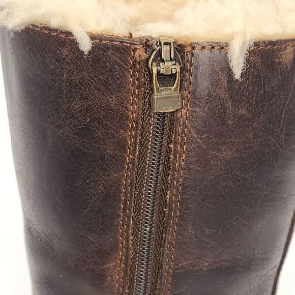 UGG Kensington Tall Boots Toddler Size 11 Brown Leather Double Buckle Winter