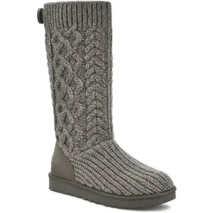 UGG Kids' Classic Cable Knit Water Resistant Boot in Grey  Sz: 3