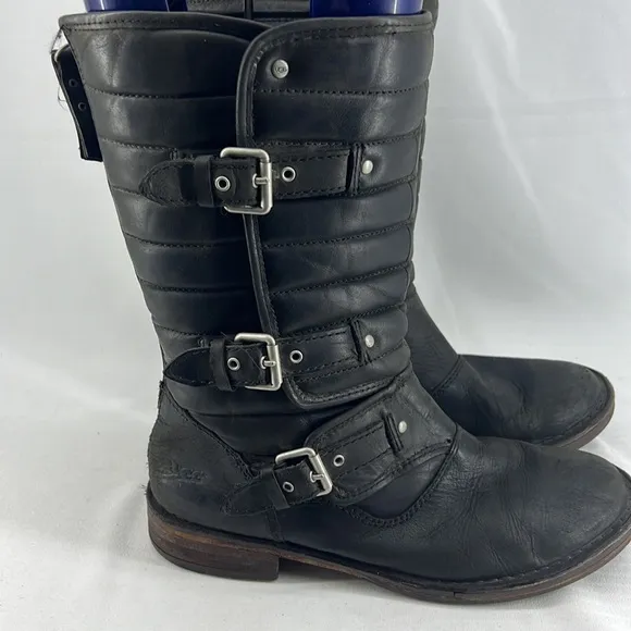 UGG Leather Puffy Quilted Boots