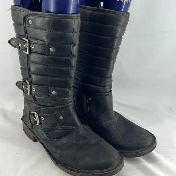 UGG Leather Puffy Quilted Boots