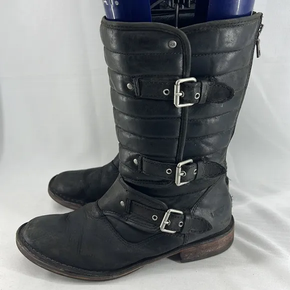 UGG Leather Puffy Quilted Boots