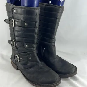 UGG Leather Puffy Quilted Boots