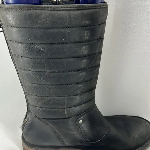 UGG Leather Puffy Quilted Boots