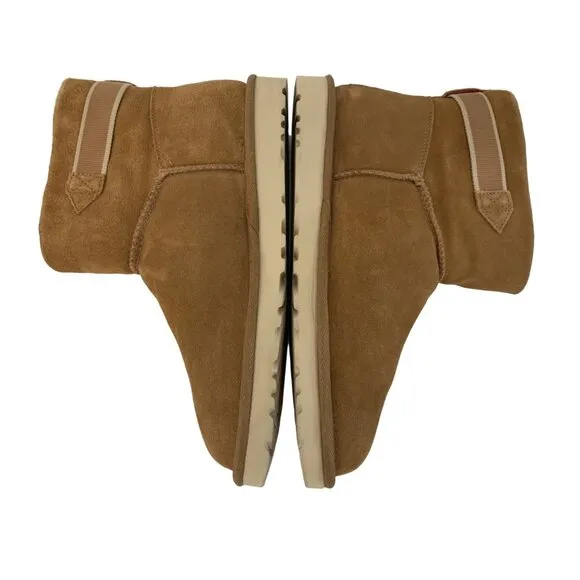 UGG Mens Classic Mini Strap Ankle Sheepskin Suede Boots Size 7 Chestnut