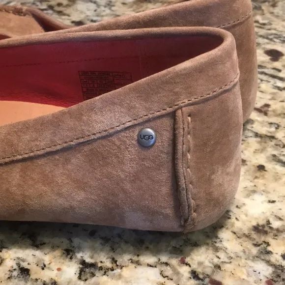 Ugg Milana Chestnut Suede Comfort Leather Loafer Flats Driving Shoe Arch Support