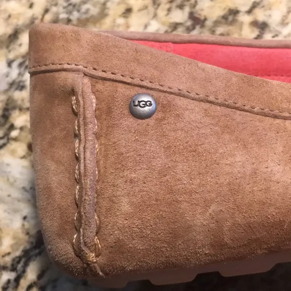 Ugg Milana Chestnut Suede Comfort Leather Loafer Flats Driving Shoe Arch Support