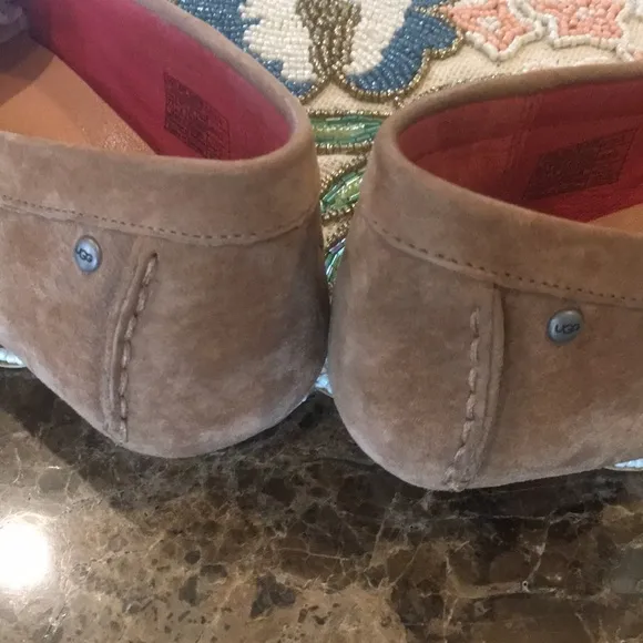 Ugg Milana Chestnut Suede Comfort Leather Loafer Flats Driving Shoe Arch Support