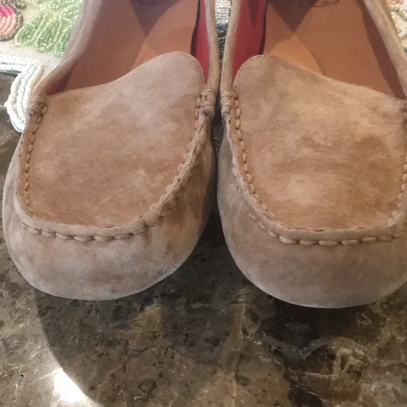 Ugg Milana Chestnut Suede Comfort Leather Loafer Flats Driving Shoe Arch Support
