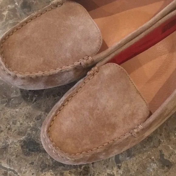 Ugg Milana Chestnut Suede Comfort Leather Loafer Flats Driving Shoe Arch Support