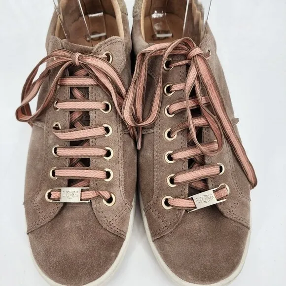 UGG Milo Suede Leather Taupe Fashion Sneakers Women's Shoes Low Top 9.5