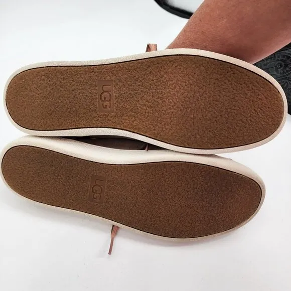 UGG Milo Suede Leather Taupe Fashion Sneakers Women's Shoes Low Top 9.5