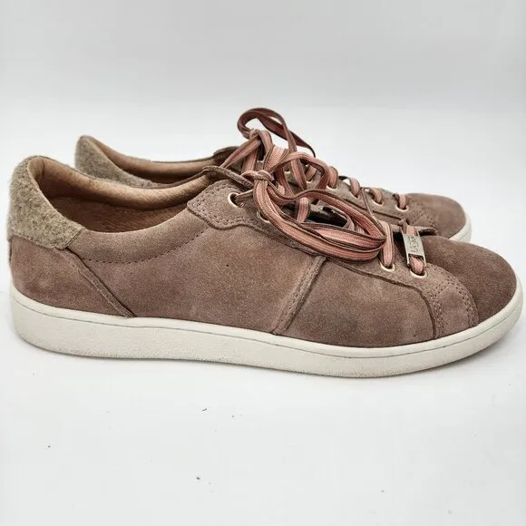 UGG Milo Suede Leather Taupe Fashion Sneakers Women's Shoes Low Top 9.5