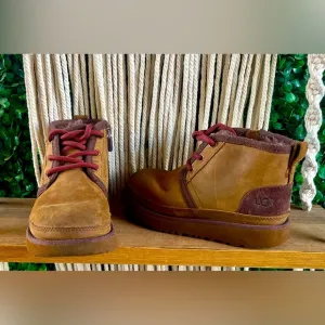 UGG NEUMEL II WEATHER GRIZZLY LEATHER BOOTS SIZE US 11 TODDLER
