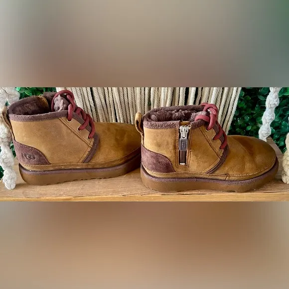 UGG NEUMEL II WEATHER GRIZZLY LEATHER BOOTS SIZE US 11 TODDLER