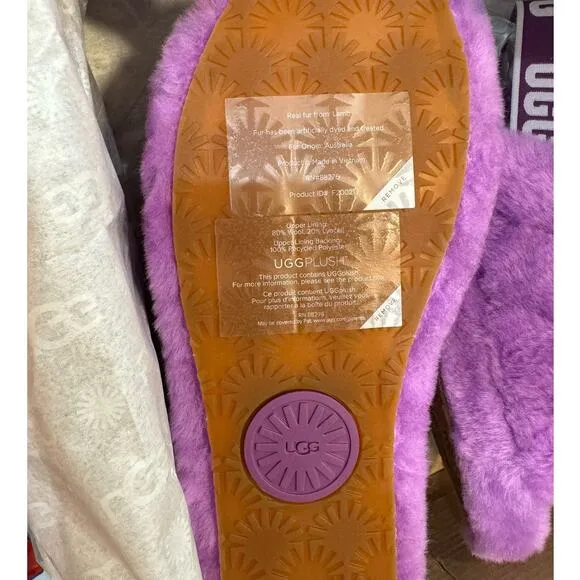 UGG NWB $100 Fluff Yeah Purple Slides Size 8