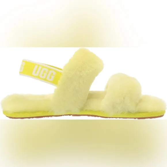 UGG Oh Yeah Slippers/Slides/House Shoes w/Slingback | Yellow | NEW!!!🍋☀️