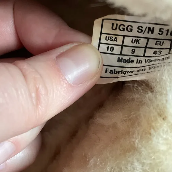 UGG Parkdale Moc Toe Tan Sheepskin Shearling Fur Slip On Moccasin Loafers Sz 10