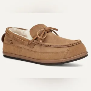 UGG Parkdale Moc Toe Tan Sheepskin Shearling Fur Slip On Moccasin Loafers Sz 10