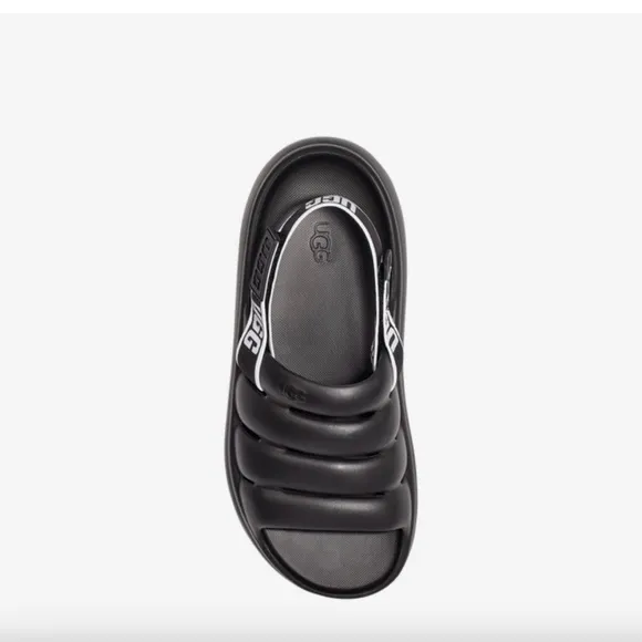 UGG Sport Yeah Rubber Black &amp; White Slides Size 14 NWT