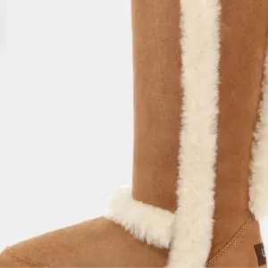 UGG Tan and Cream Winter Boots Suede Slip-On