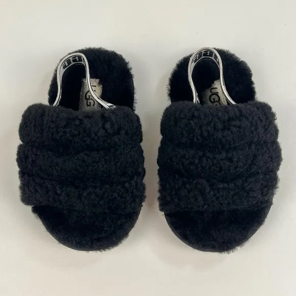 UGG Toddler Fluff Yeah Slides Sheepskin Slipper Sandals Size 6 Unisex Furry