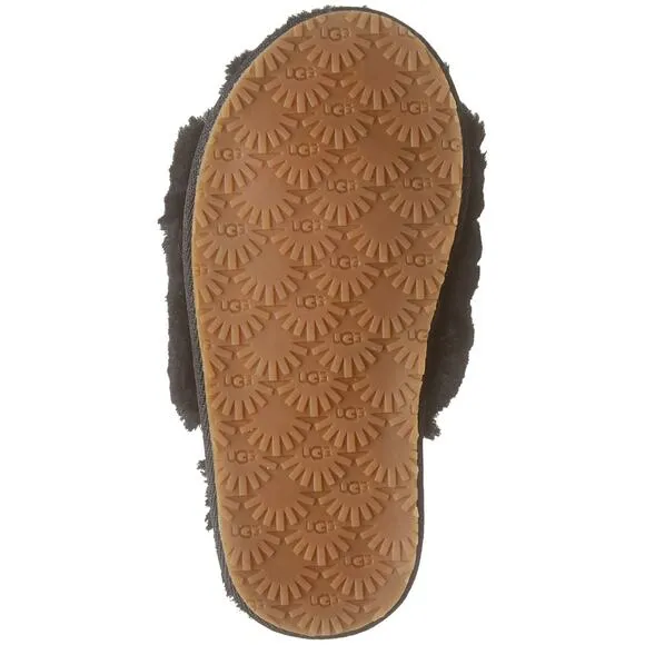 UGG Toddlers Slingback Sandals Fluff Yeah Slide Size US 11 Black Fur