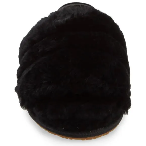 UGG Toddlers Slingback Sandals Fluff Yeah Slide Size US 11 Black Fur