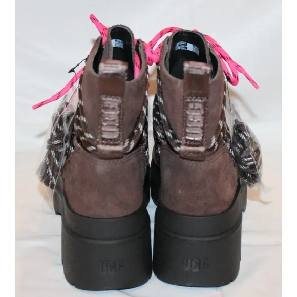 UGG WOMEN'S BRISBANE SUEDE LACE UP‎ PLATFORM WATERPROOF BOOTS CEDAR BROWN SZ 10