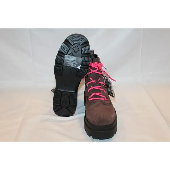 UGG WOMEN'S BRISBANE SUEDE LACE UP‎ PLATFORM WATERPROOF BOOTS CEDAR BROWN SZ 10