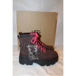 UGG WOMEN'S BRISBANE SUEDE LACE UP‎ PLATFORM WATERPROOF BOOTS CEDAR BROWN SZ 10