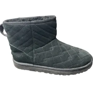 UGG Women's Classic Mini Quilted Black Suede Winter Boots Size 11