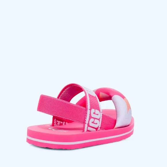 UGG Zuma Kids Women’s Camo Hot Pink Sling Slides Size J 5 W 7 NWT