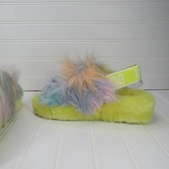 UGG Fluff Yeah Tie-Dye Faux Shearling Slippers