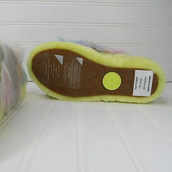 UGG Fluff Yeah Tie-Dye Faux Shearling Slippers