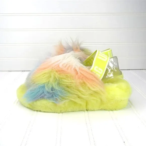 UGG Fluff Yeah Tie-Dye Faux Shearling Slippers