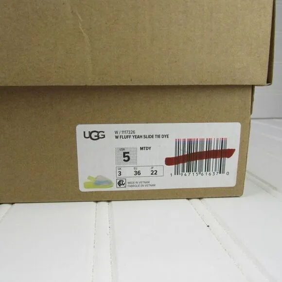 UGG Fluff Yeah Tie-Dye Faux Shearling Slippers