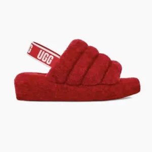 UGG’S FLUFF YEAH WOMEN'S SIPPER SLIDES IN RIBBON RED
