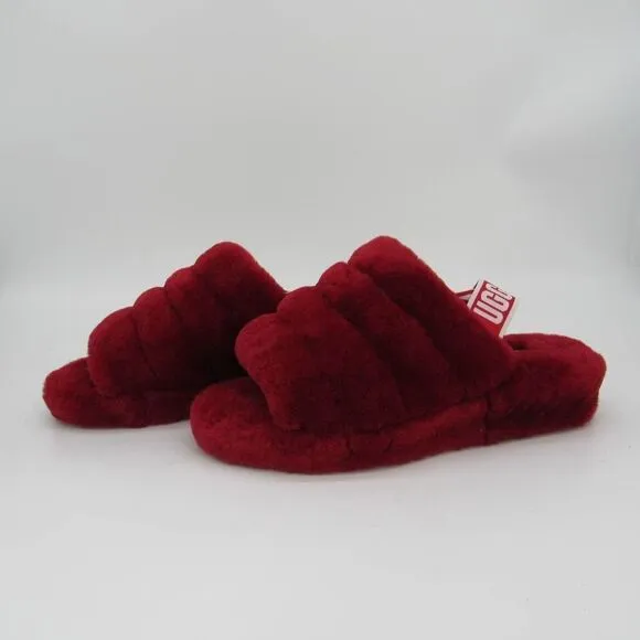 UGG’S FLUFF YEAH WOMEN'S SIPPER SLIDES IN RIBBON RED