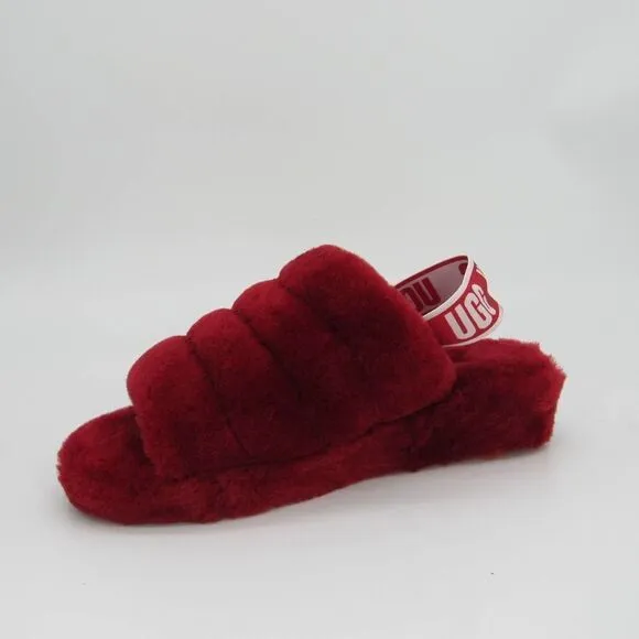 UGG’S FLUFF YEAH WOMEN'S SIPPER SLIDES IN RIBBON RED