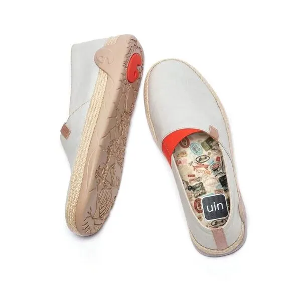 UIN Women's Espadrilles Slip On Casual Shoes (Marbella Creamy White)New No Box