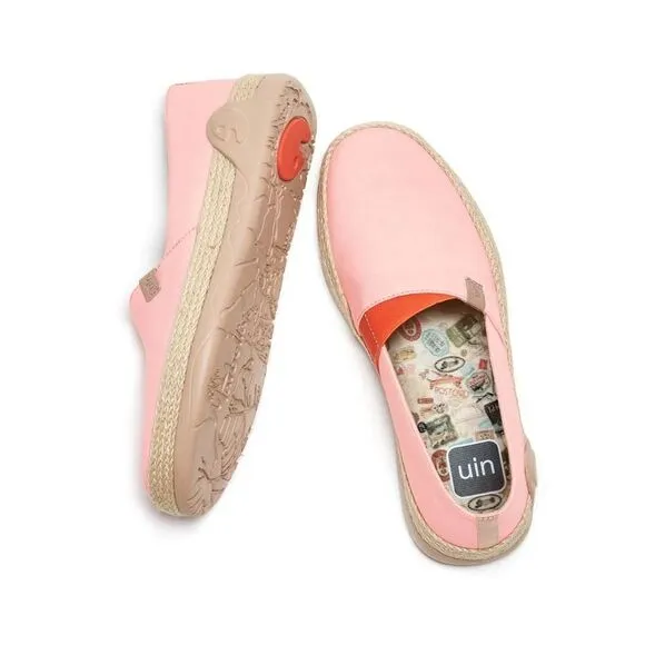 UIN Women's Espadrilles Knitted Walking Casual Shoes (Marbella Crystal Rose)