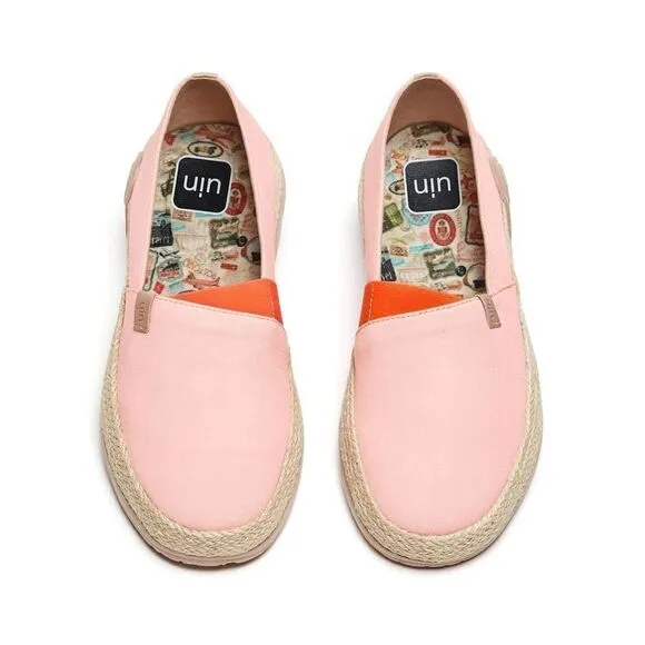 UIN Women's Espadrilles Knitted Walking Casual Shoes (Marbella Crystal Rose)