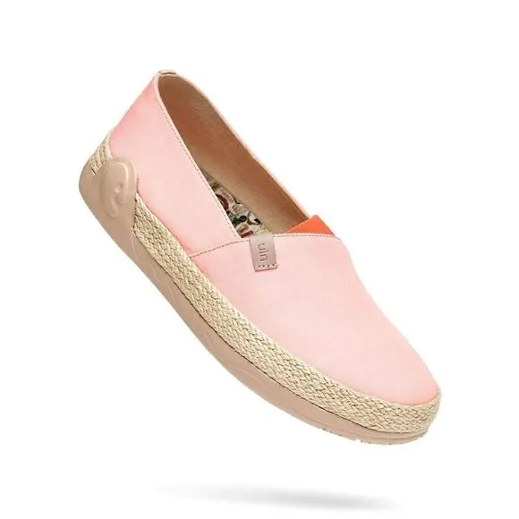 UIN Women's Espadrilles Knitted Walking Casual Shoes (Marbella Crystal Rose)
