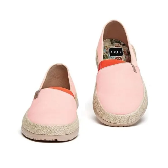 UIN Women's Espadrilles Knitted Walking Casual Shoes (Marbella Crystal Rose)