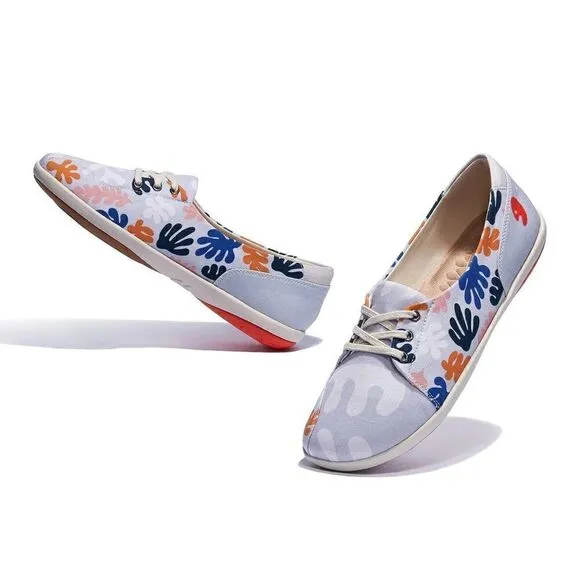 UIN Women's Flats Slip On Comfort Loafers (Pastoral Flower Rain Illetes II)