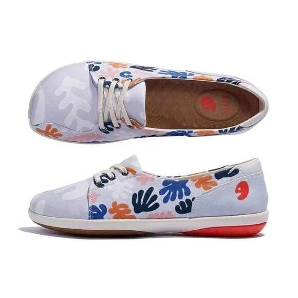 UIN Women's Flats Slip On Comfort Loafers (Pastoral Flower Rain Illetes II)