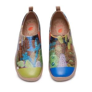 UIN Women's Walking Shoes Slip On Microfiber Casual Comfort Loafers (Sea Life)